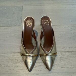 Malone Souliers Metallic Gold Mules